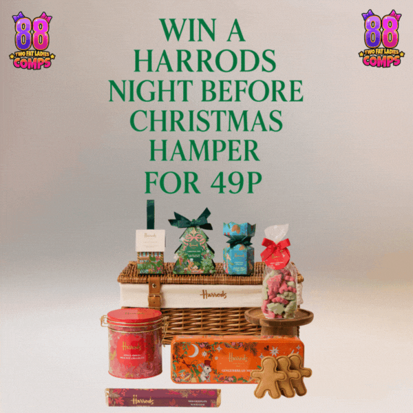 🎅 WIN A HARRODS NIGHT BEFORE CHRISTMAS HAMPER FOR 49p 🎄 £95 CASH ALT
